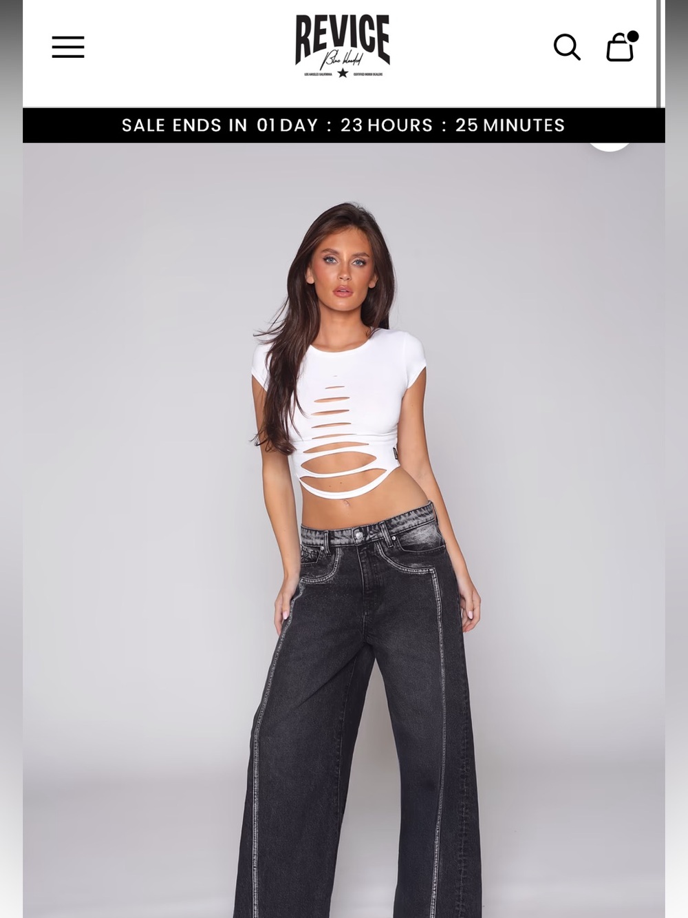 REVICE Black Wide Leg Jeans